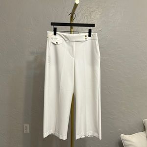 NWT Rachel Zoe Hi-Rise Wide Leg Crop Culottes  White 10